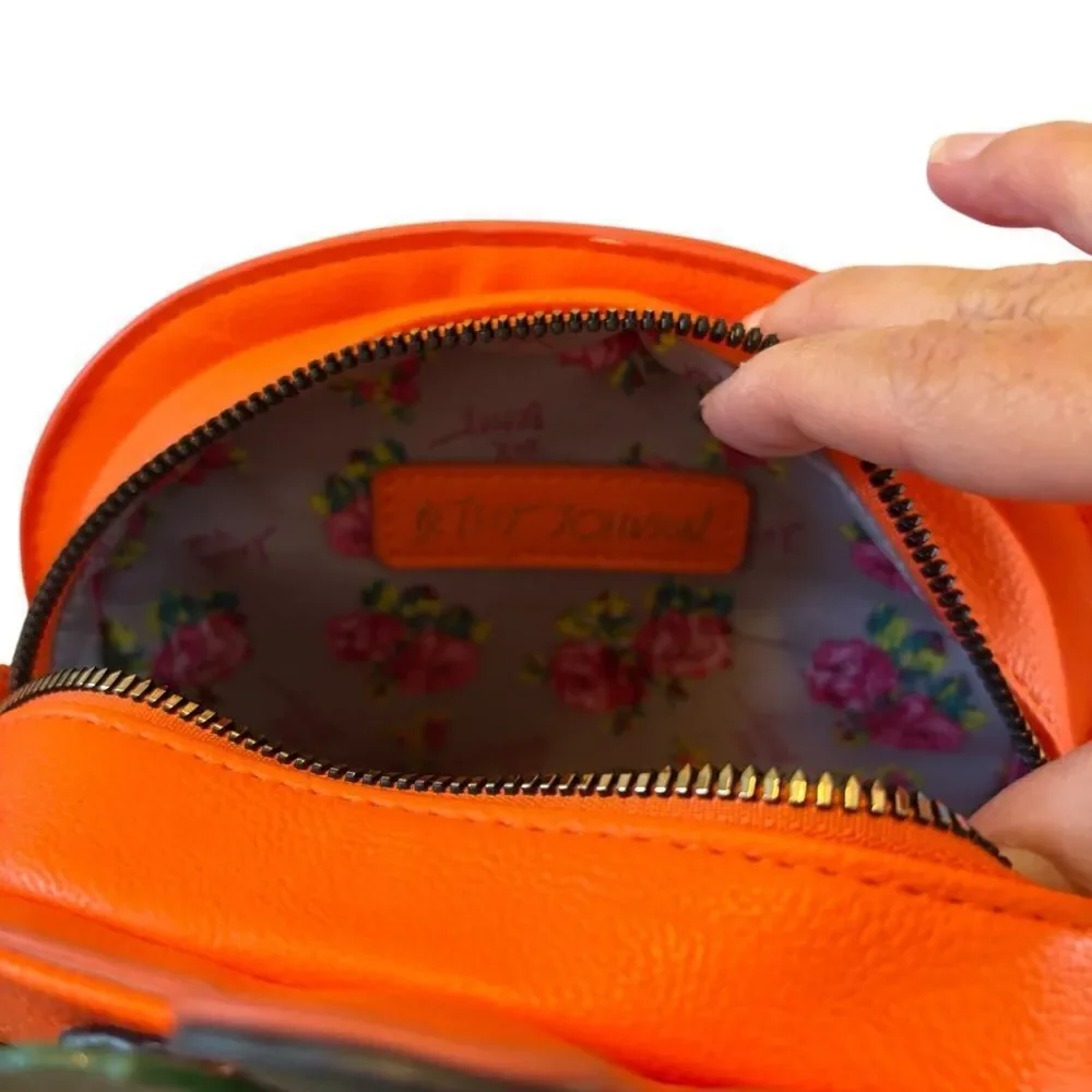 Betsey Johnson’s Adorable “ Oh My Gourd” Pumpkin Lady Crossbody.